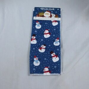 Christmas Snowman Dishcloth Microfiber Reusable Kitchen Towel Holiday Decor